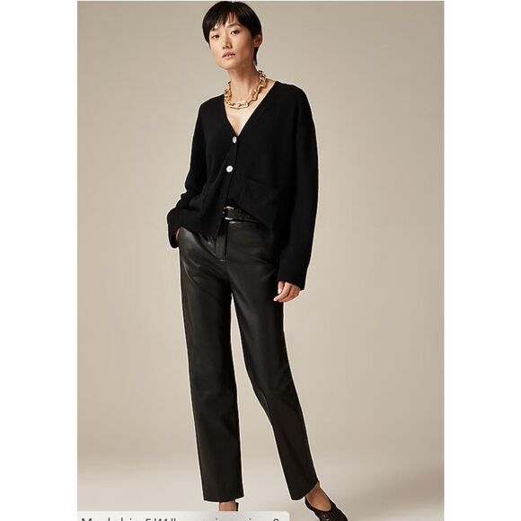 J Crew Vegan Leather black pants - Picture 1 of 7